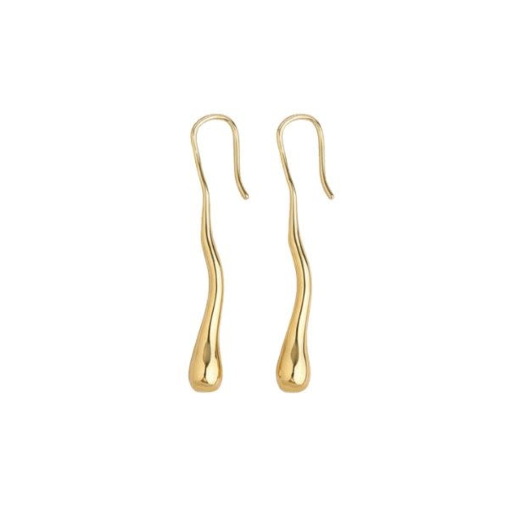 Ellemadera Sculptural Teardrop Earrings, Gold, 1.2 in.