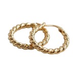 Ellemadera Sculptural Twisted Hoop Earrings, Gold