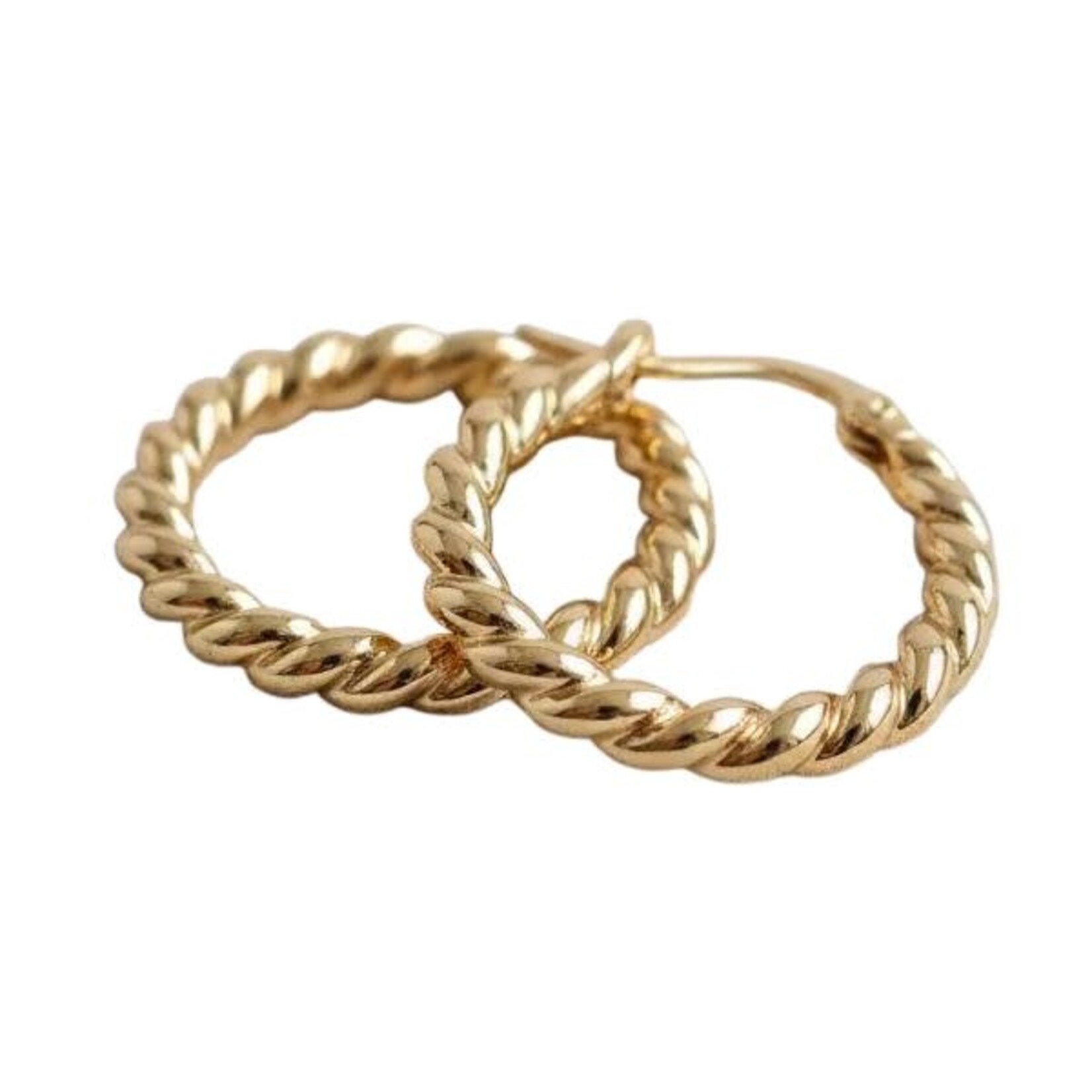 Ellemadera Sculptural Twisted Hoop Earrings, Gold