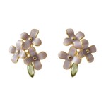 Ellemadera Purple Flower Enamel Stud Earrings