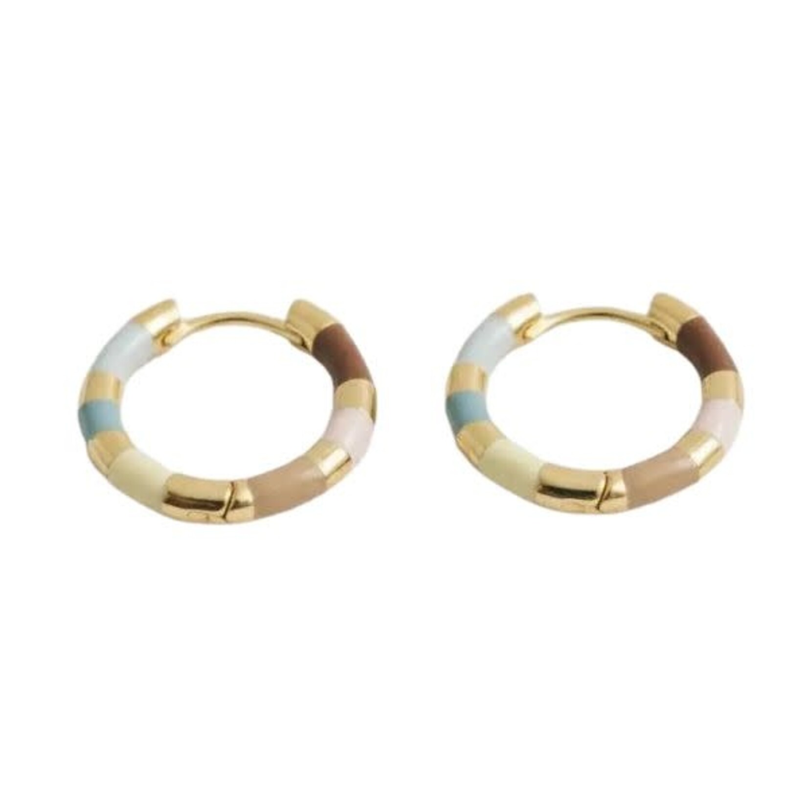Ellemadera French Enamel Geometric Hoop Earrings, 1 in.