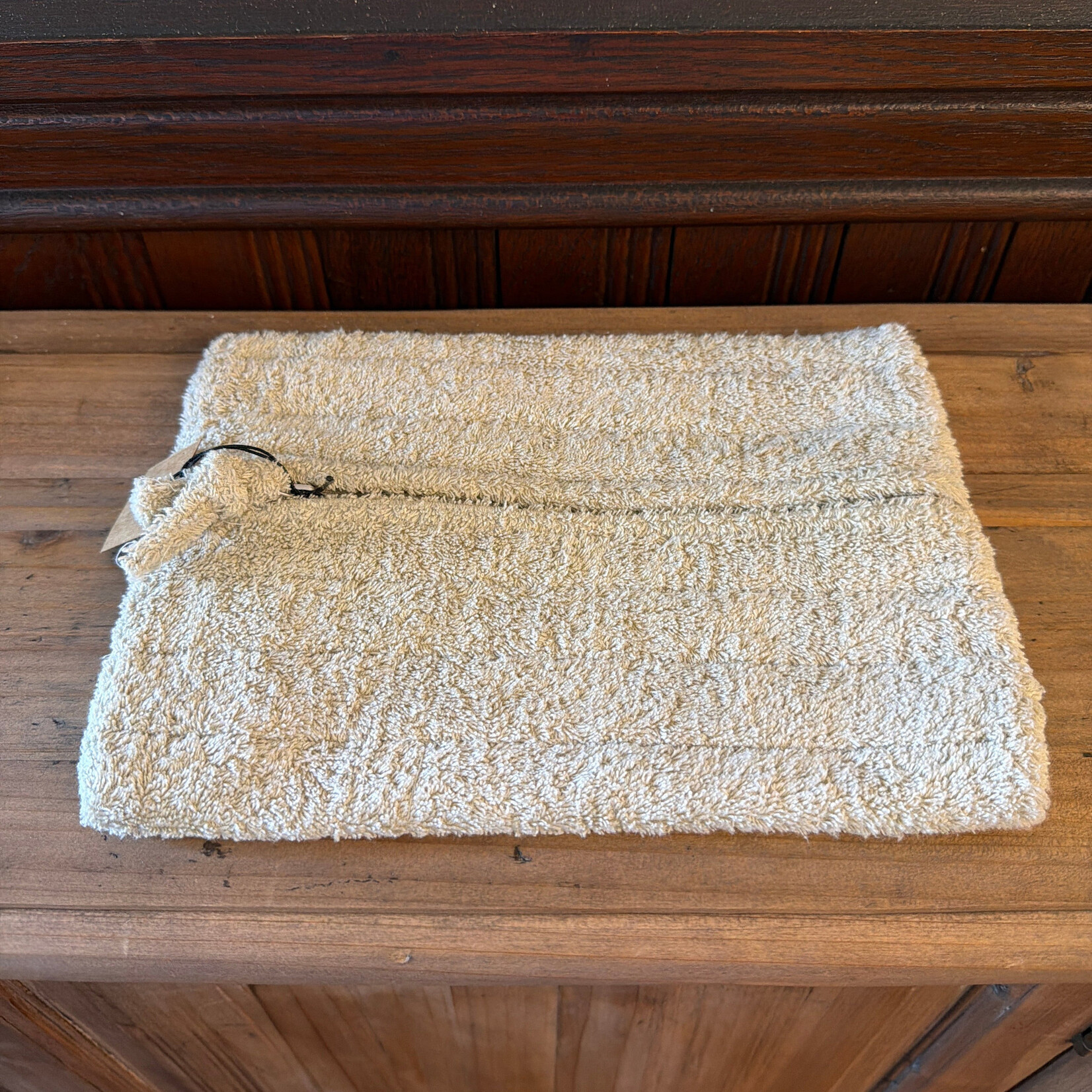 Quilted Cotton Terry Zip Pouch - Large Green
