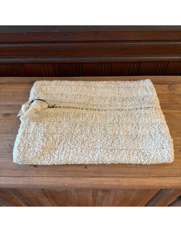 Quilted Cotton Terry Zip Pouch - Large Green