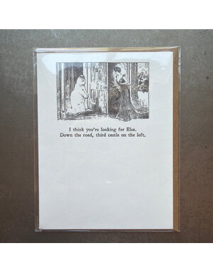 Gibson Girl Looking for Elsa Letterpress Greeting Card