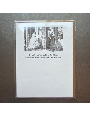 Gibson Girl Looking for Elsa Letterpress Greeting Card