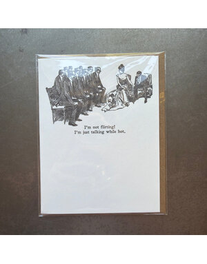 Gibson Girl Flirting Letterpress Greeting Card