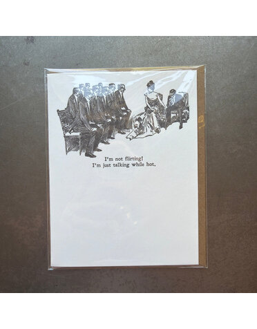 Gibson Girl Flirting Letterpress Greeting Card