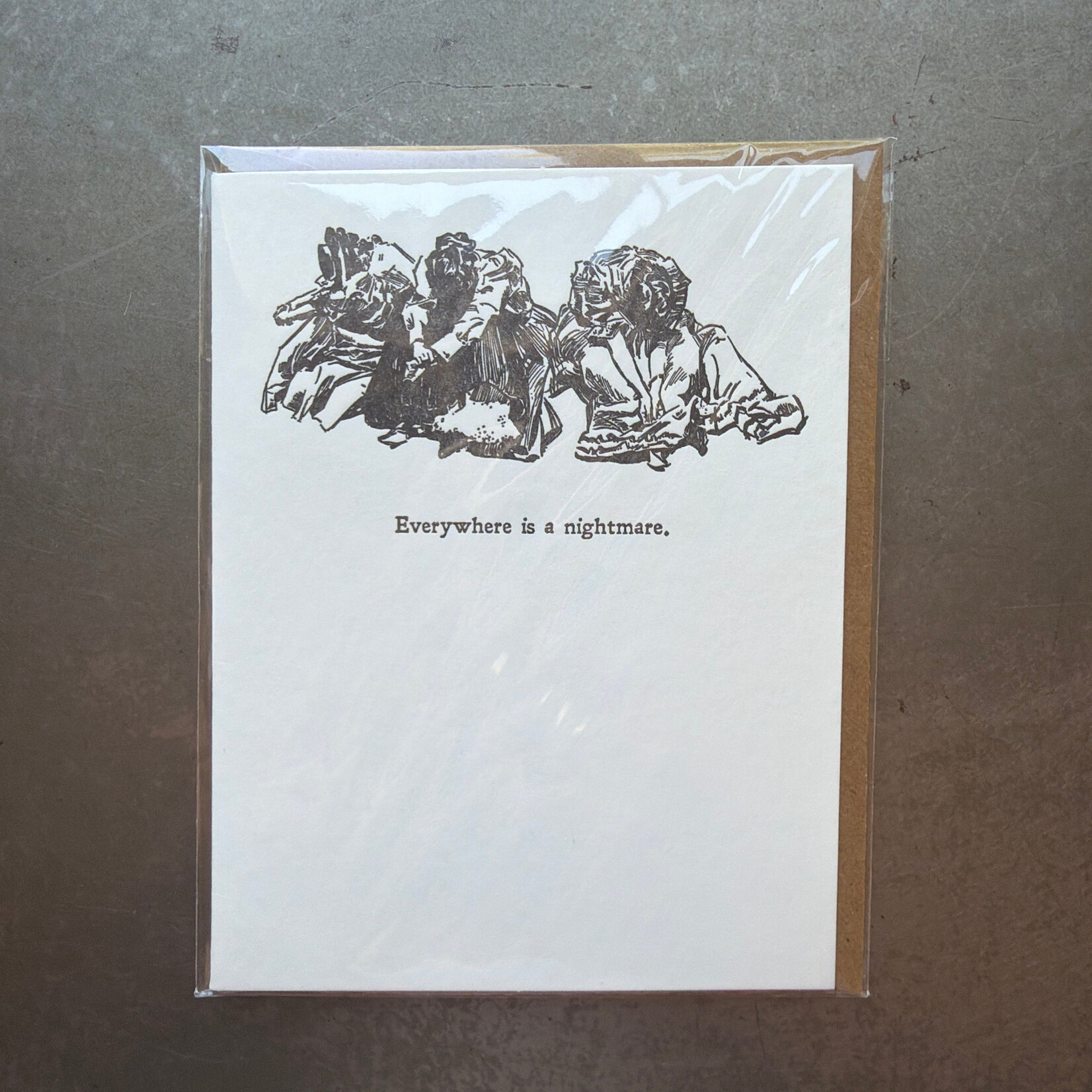 Everywhere is a nightmare Letterpress Card