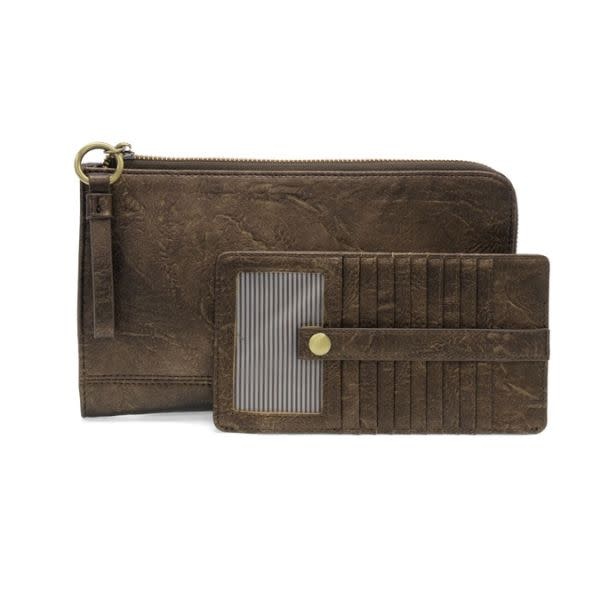 Joy Susan Karina Convertible Wristlet & Wallet, Metallic Dark Bronze