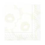Lunch Napkin, 20 Ct, Unikko White Grey Marimekko