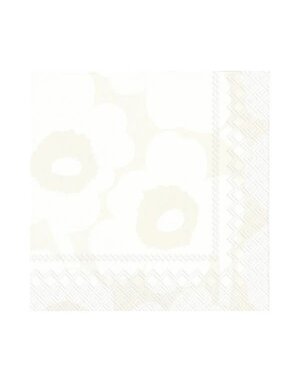Lunch Napkin, 20 Ct, Unikko White Grey Marimekko