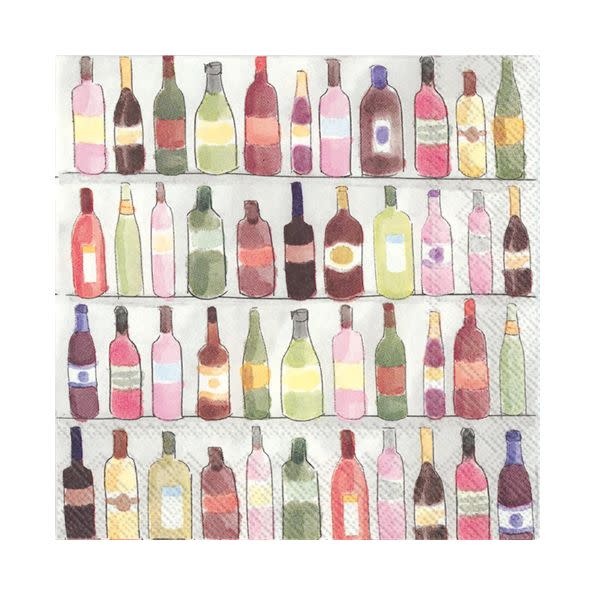 Paper Cocktail Napkin, 20 Ct, Wine Shelves