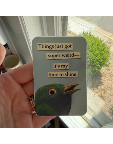 The Mincing Mockingbird Funny Vinyl Sticker, Weird