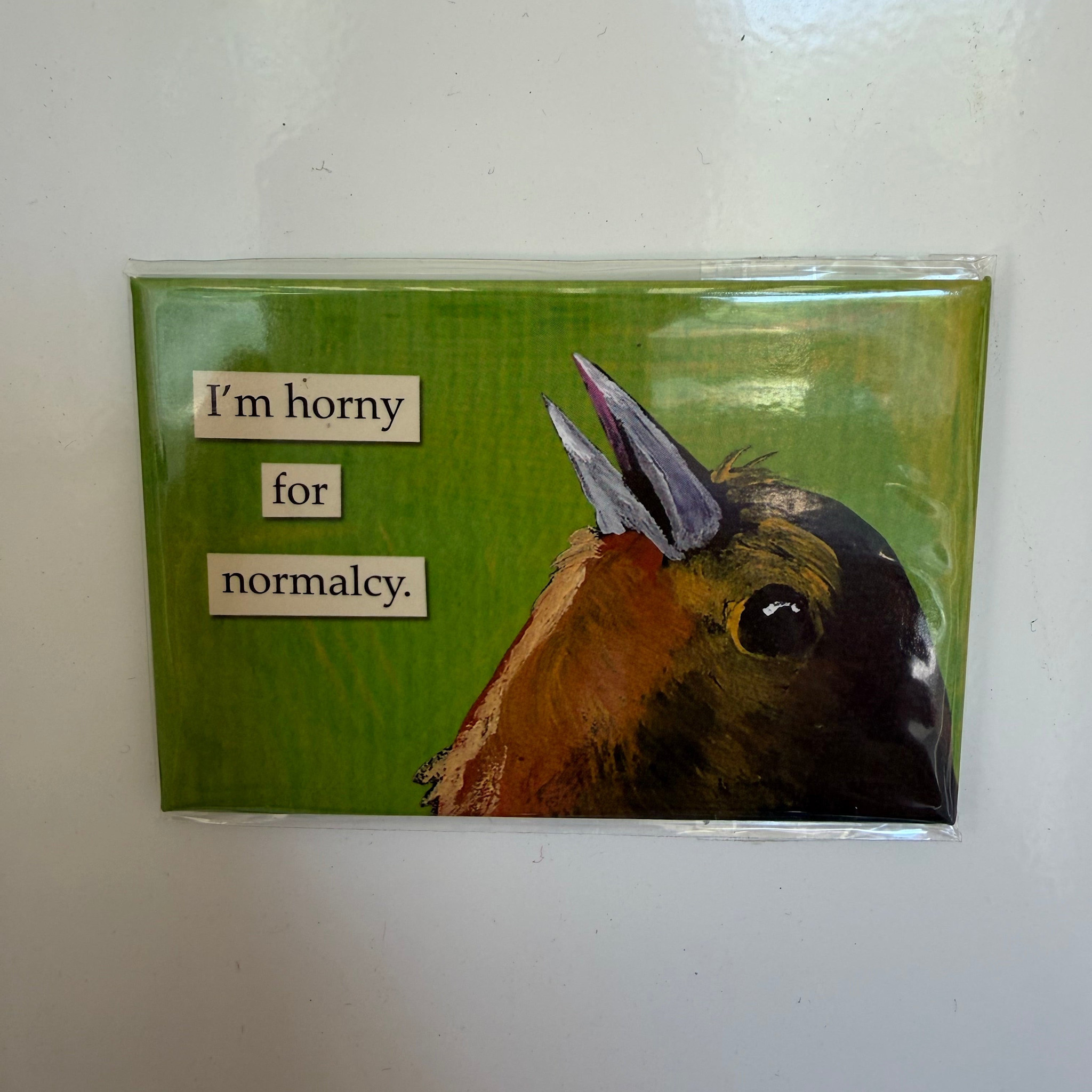 The Mincing Mockingbird Funny Magnet, Horny For Normalcy