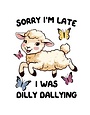 Funny Vintage Sticker Decal,  Dilly Dallying