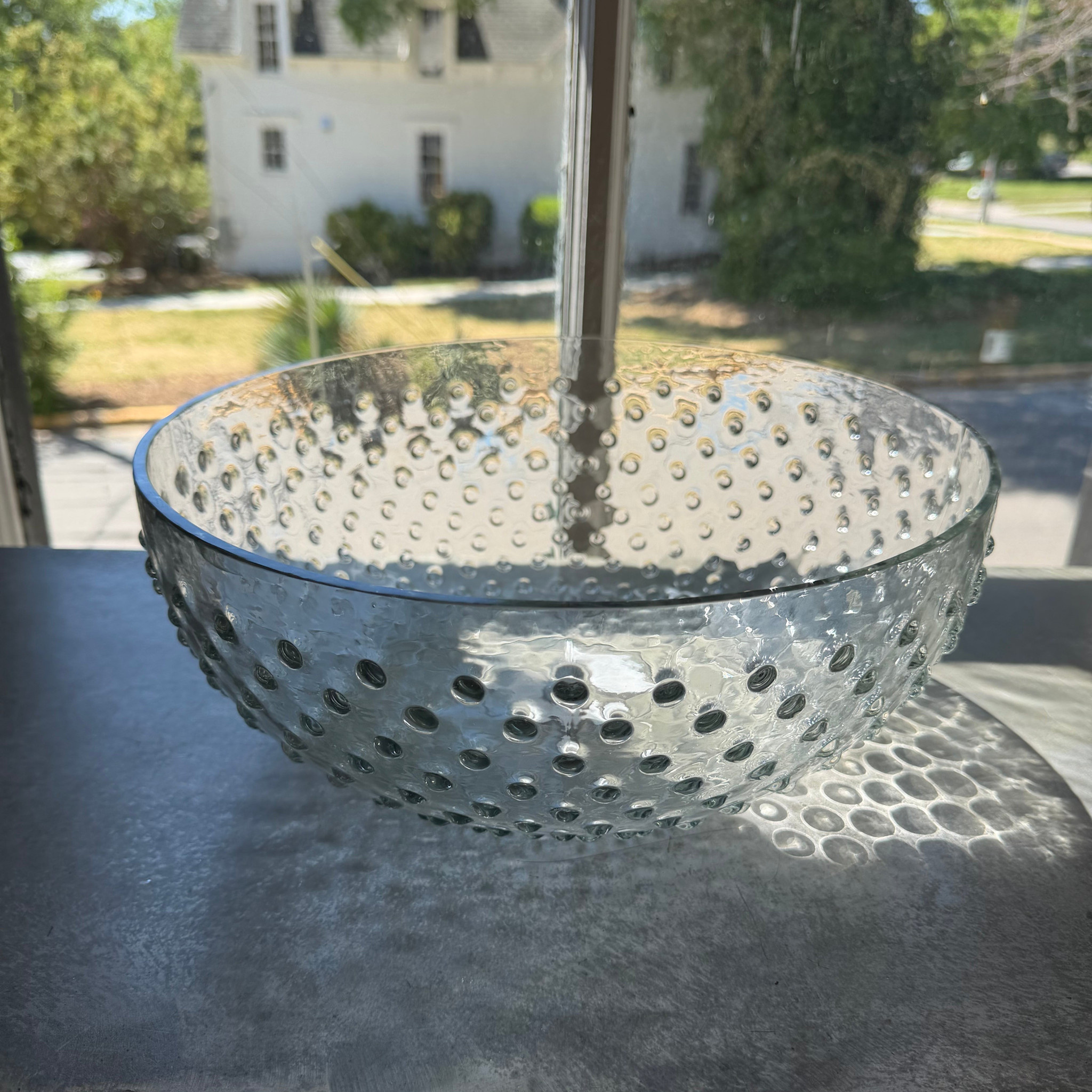 Recycled Glass Hobnail Serving Bowl, 4.5 Quart