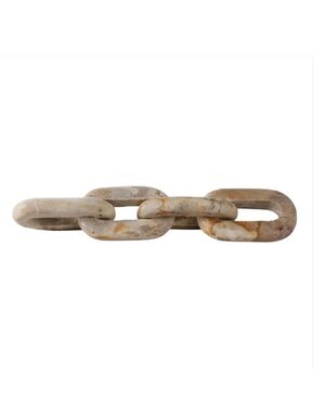 Marble 4-Link Chain Sculpture, Ivory/Beige 14 in.