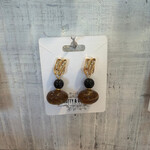 Ellemadera Vintage Swirl Amber Stud Earrings