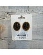 Ellemadera Oval Tiger Eye Stud Earrings