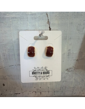 Ellemadera Geometric Vintage Red Drop Earrings