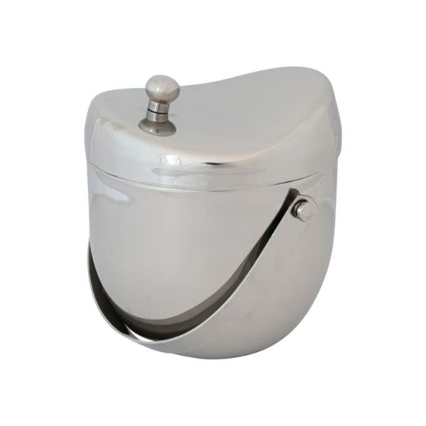 Stainless Steel Double-Wall Ice Bucket with Handle & Lid, One-Quart