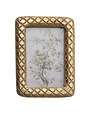 Diamond Pattern Mango Wood Photo Frame with Gold Foil, 4 X 6 in.