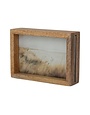 Two-Sided Mango Wood Floating Photo Frame, Natural, 4 X 6 in.