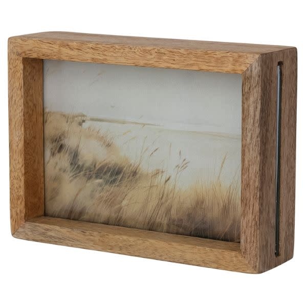 Two-Sided Mango Wood Floating Photo Frame, Natural, 5 X 7 in.