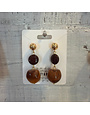 Ellemadera Retro Caramel Tone Stud Earrings