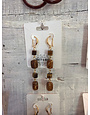 Ellemadera Artisan Long Tassel Drop Earrings with Tiger Eye