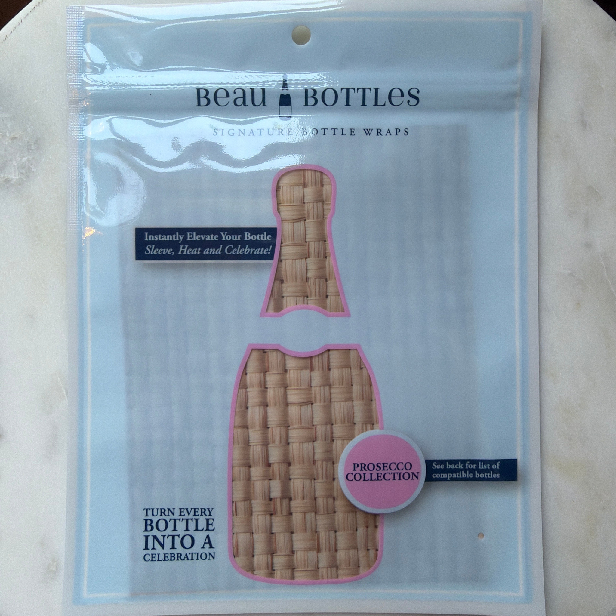 Beau Bottles Beau Bottles Prosecco Collection, Honey Rattan Weave