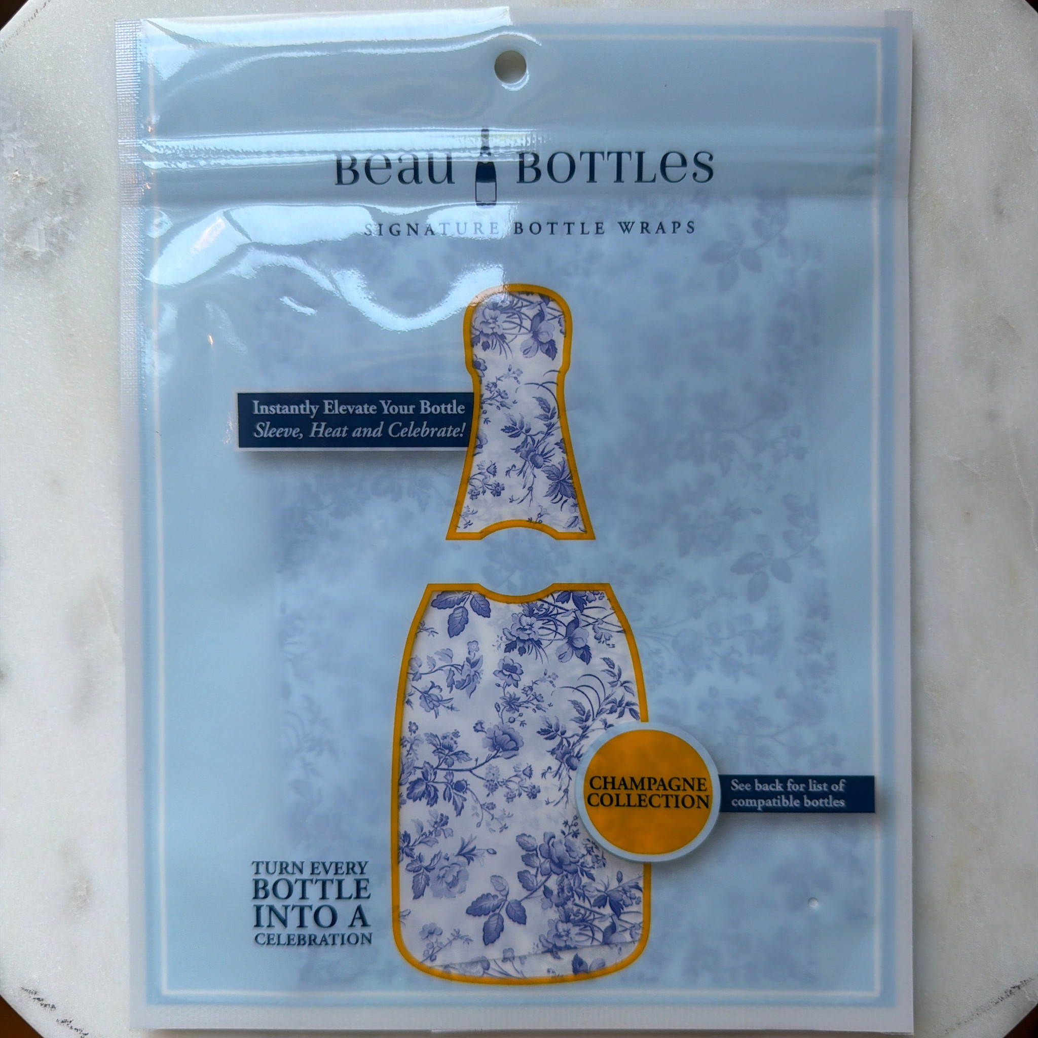 Beau Bottles Beau Bottles Champagne Collection, Grandmillenial Blue Floral