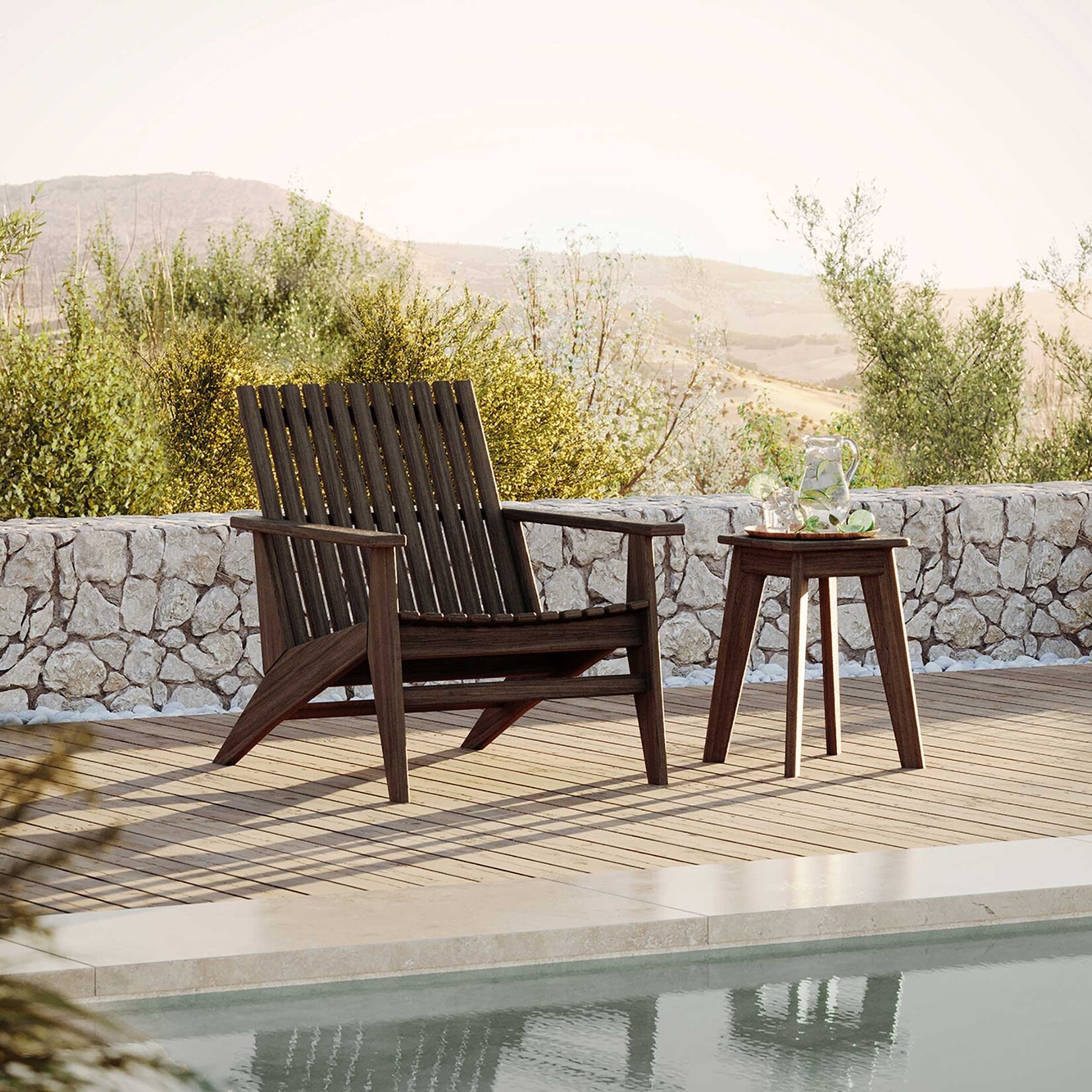 Artifex Blaine Chair, Natural Teak, 31 X 35 X 33