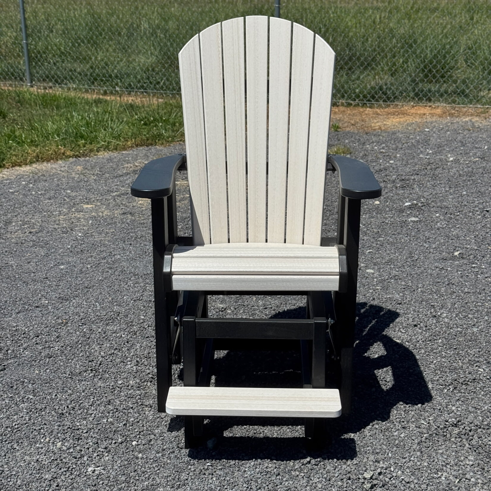 Artifex Fanback Counter Glider, Seashell and Black, 28 X 35 X 50