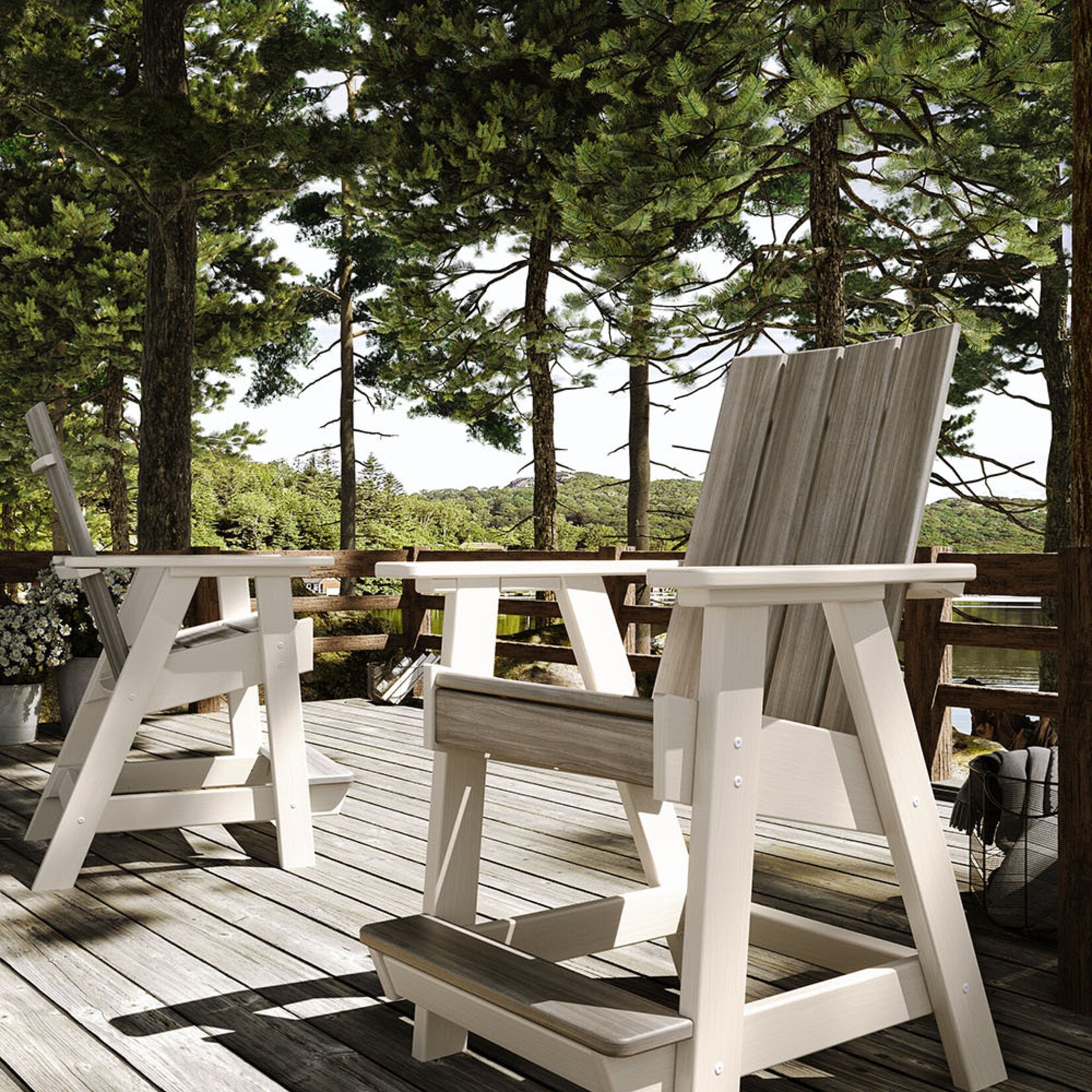 Artifex Atlas Counter Chair, Weatherwood, 32 X 33 X 54