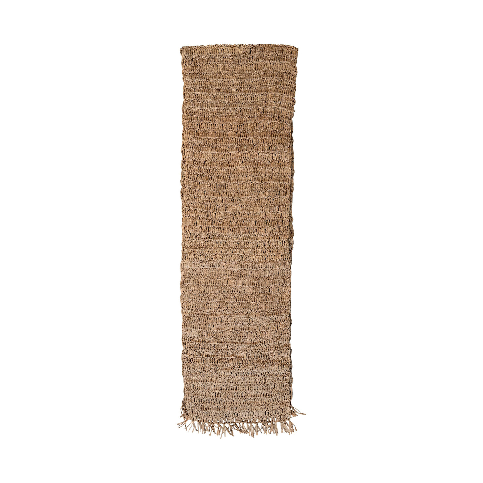 Woven Raffia Table Runner with Fringe