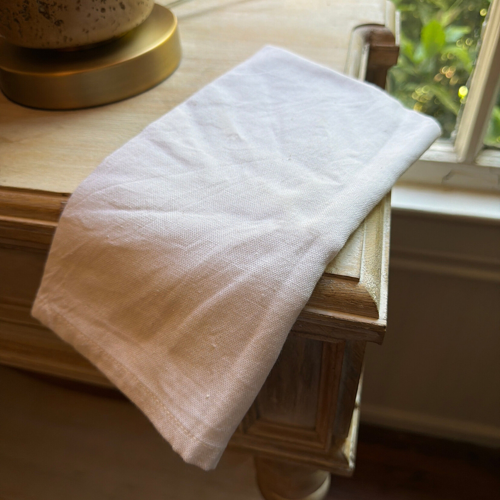 Woven Homespun Solid White Napkin