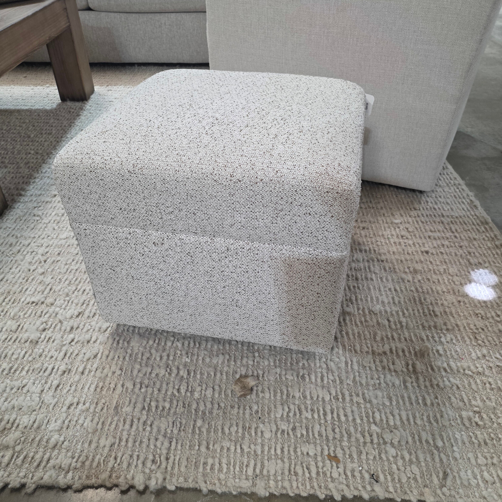 Sherrill - Truman Ottoman 21 x 21 x 18 Floor Model in Chitchat Hemp