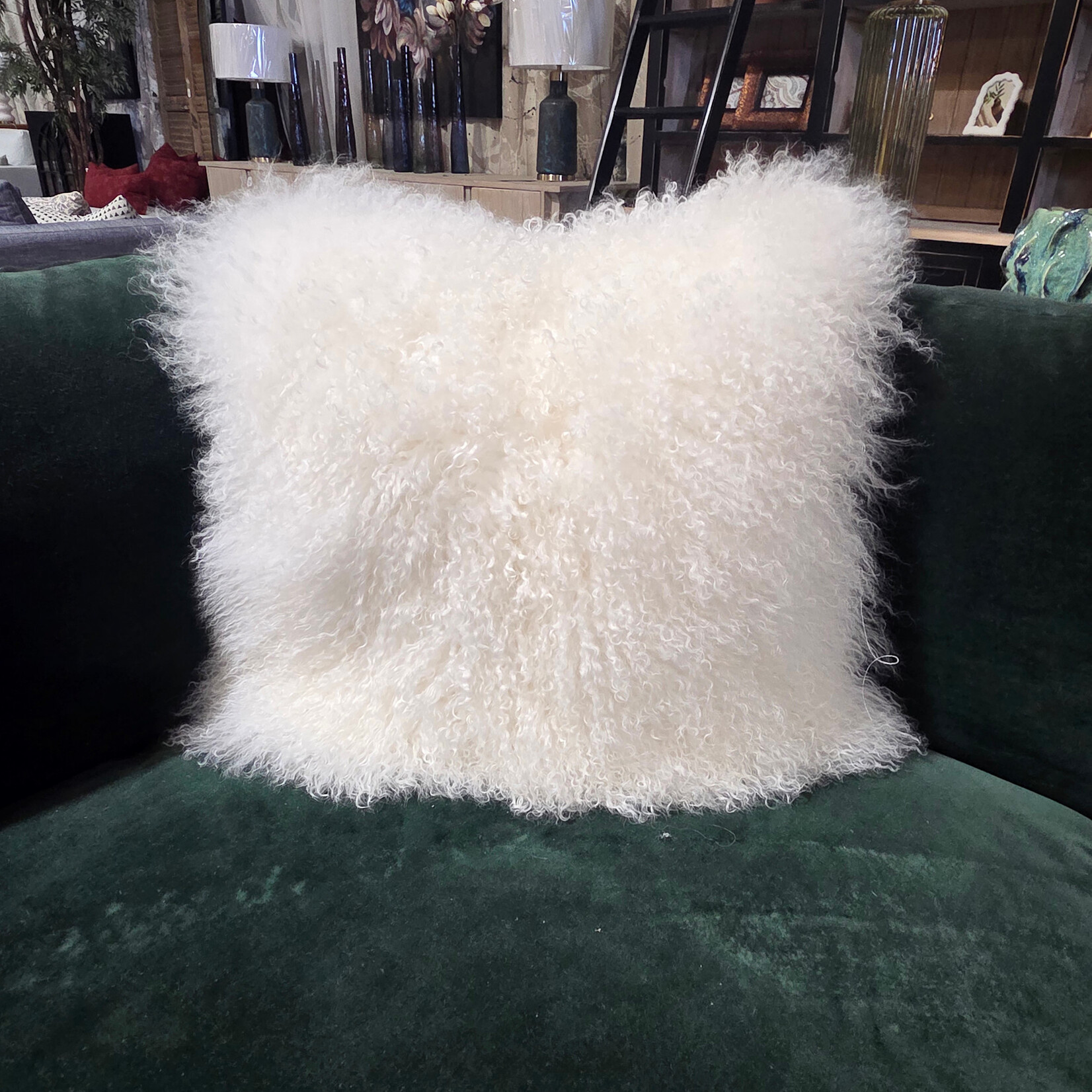 Precedent 22" Mongolian Natural Throw Pillow