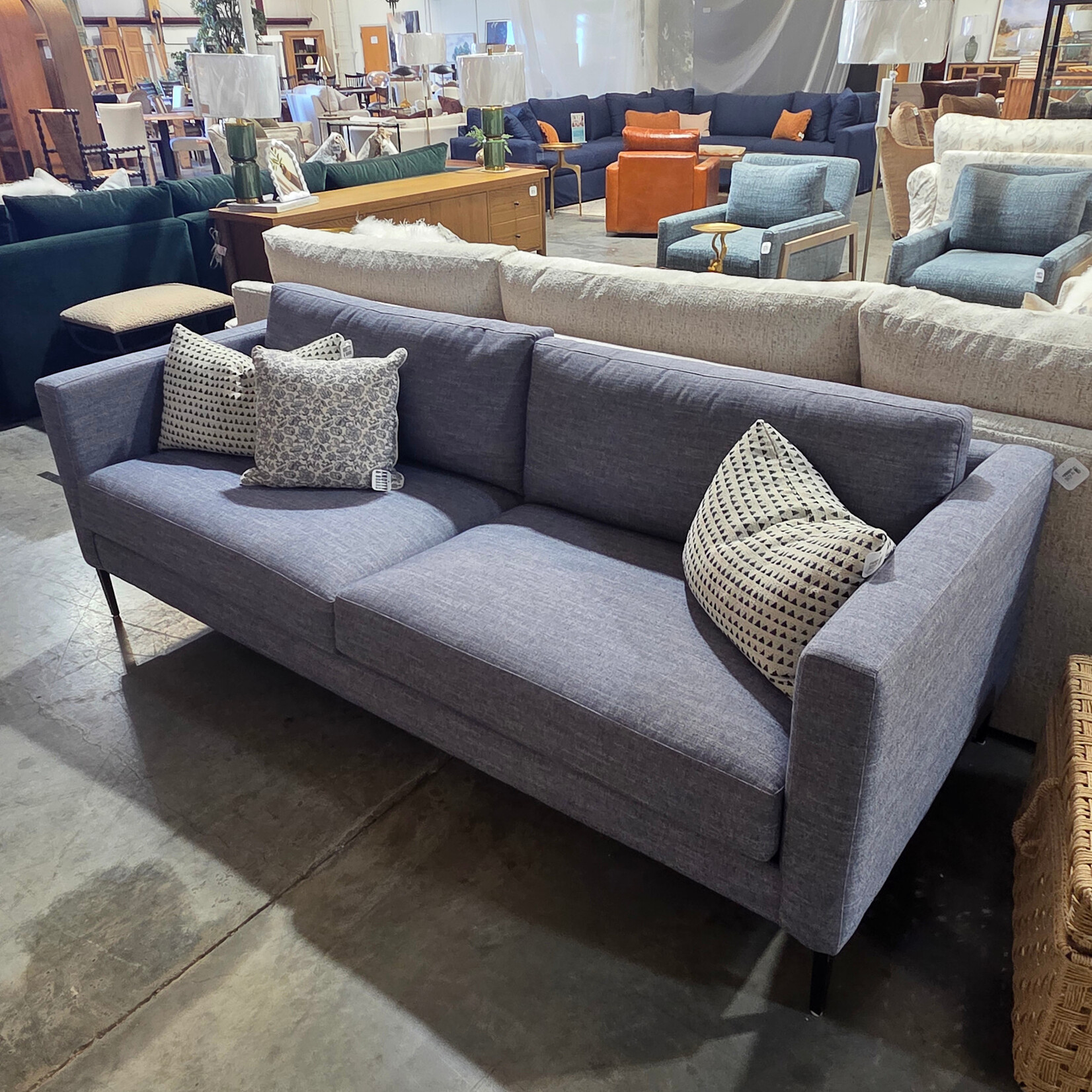 Younger Furniture Slim Sofa, 3921 Fabric, W: 88 H: 32 D: 37