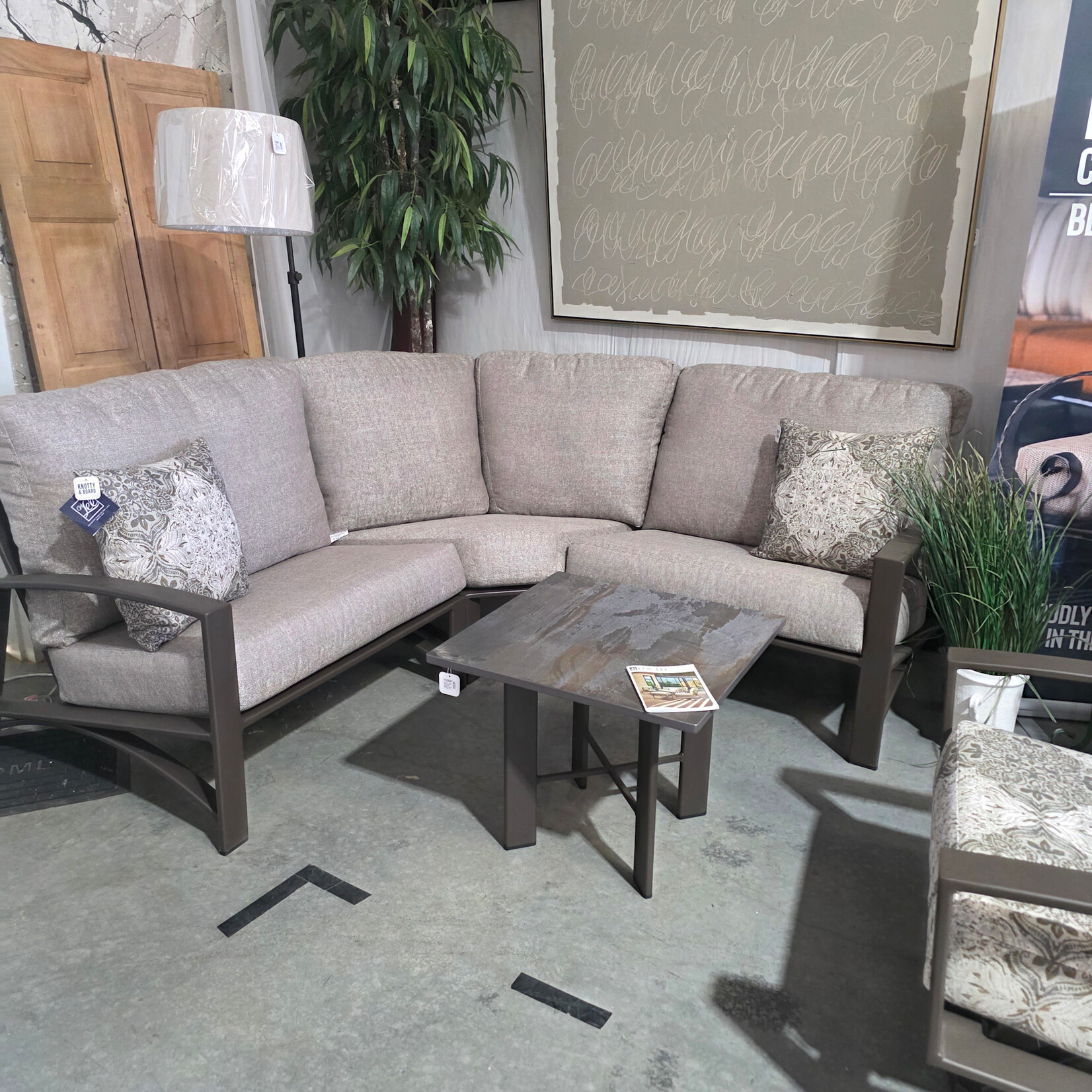 OW Lee OW Lee, Arc Sectional, 3-Pieces, Sable Finish, Chartres Truffle, 40 X 141 X 38.25