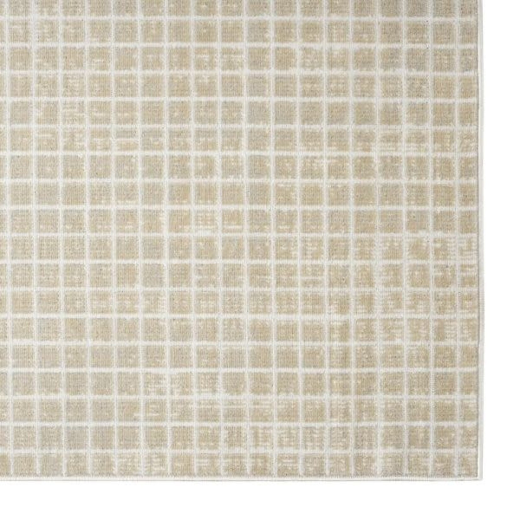 Abani Rugs Dalia Beige Micro Grid Indoor Outdoor Rug, 6 X 9 ft.