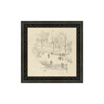 Kensington Gardens in Winter Framed Antique Art, 9 X 9 in.