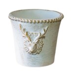 Deer Planter, Gold Wash, Cement, 5.7 in.