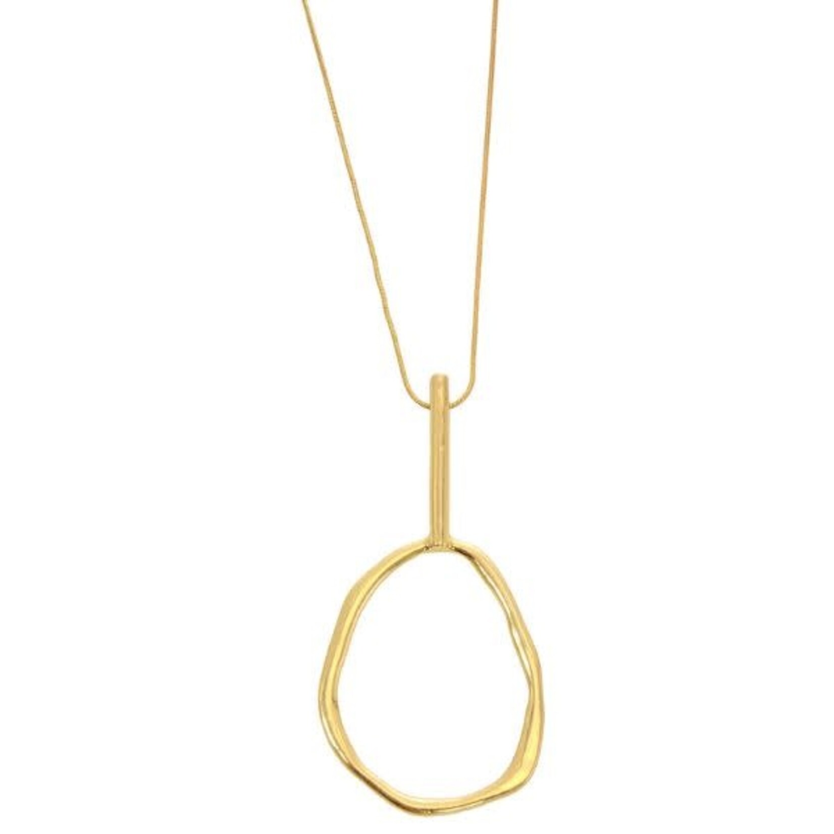 Joy Susan Bar + Oval Adjustable Necklace, Gold, 40 in.