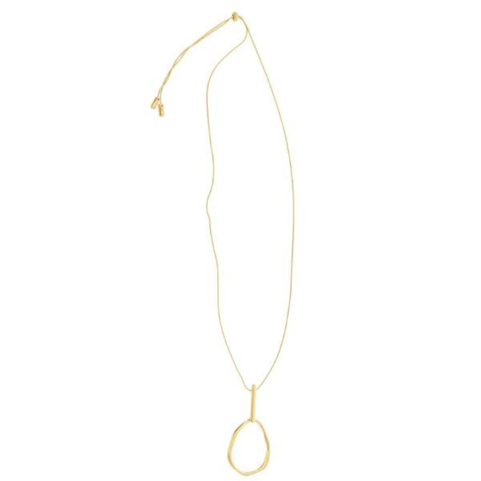 Joy Susan Bar + Oval Adjustable Necklace, Gold, 40 in.