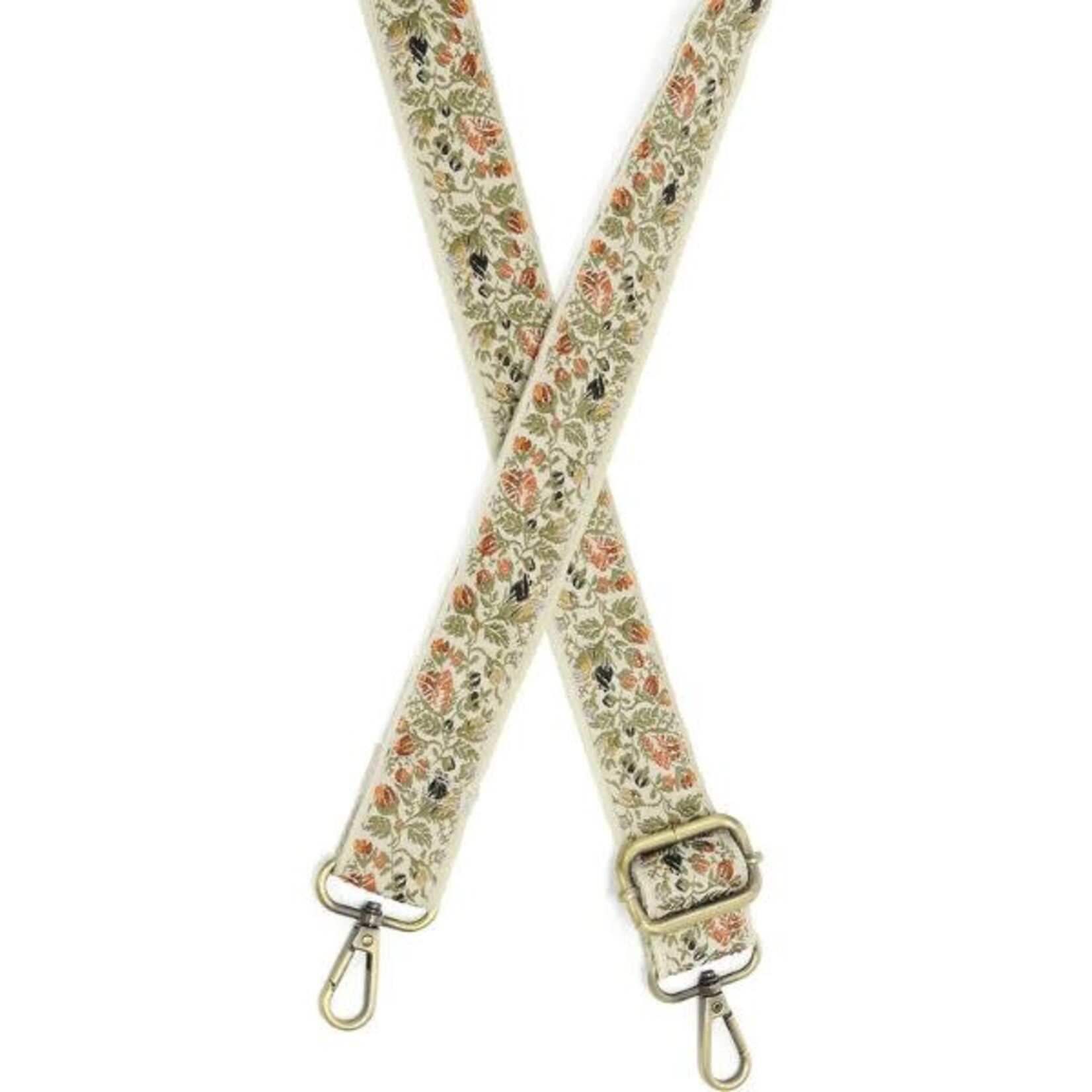 Joy Susan Autumnal Floral Vines Guitar Strap, Cream