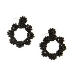 Joy Susan Bead Scalloped Boho Earrings, Black