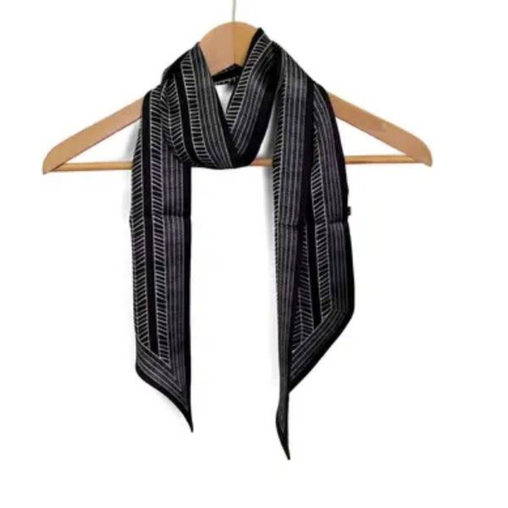 Joy Susan Chevron Double Sided Scarf, Black