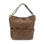 Joy Susan Darcy Zip Front Pocket Bucket Bag, Pecan